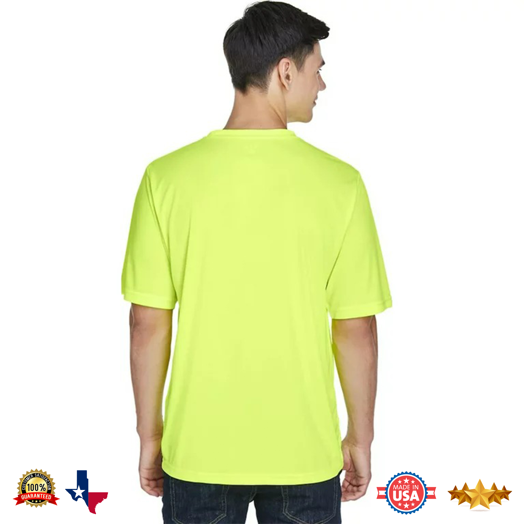 High Visibility Safety T-shirt, Short Sleeve Safety Shirts, Green T-shirt, Ropa de trabajo 100% Polyester T-shirt, Best T-shirt for workers